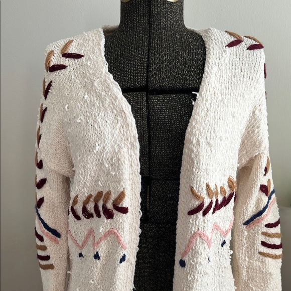Alya Sweaters - Alya Anthropologie Ivory Open Front Long Cardigan Sweater Small Like New